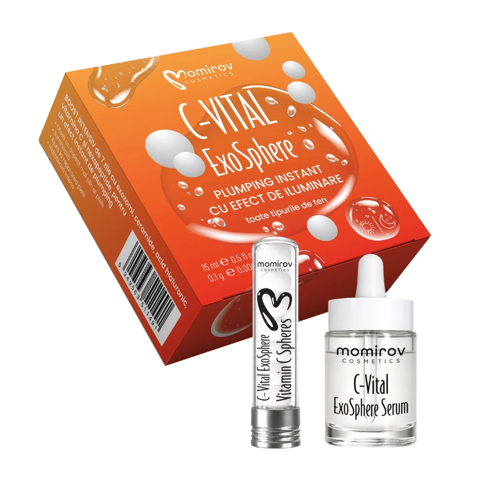 C-Vital ExoSphere - tratament 7 zile cu ser și sfere pentru plumping instant și iluminare, 15ml/0,1g