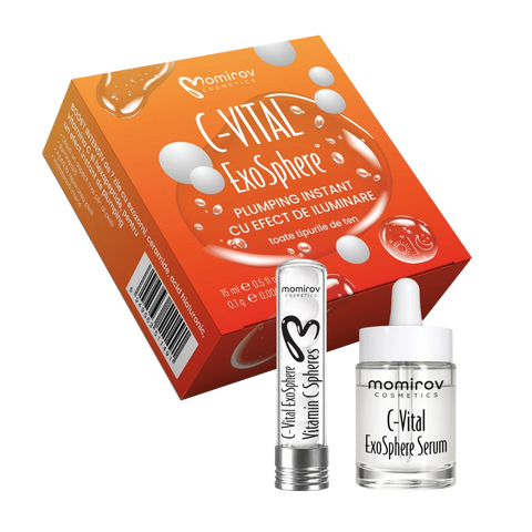 C-Vital ExoSphere - tratament 7 zile cu ser și sfere pentru plumping instant și iluminare, 15ml/0,1g