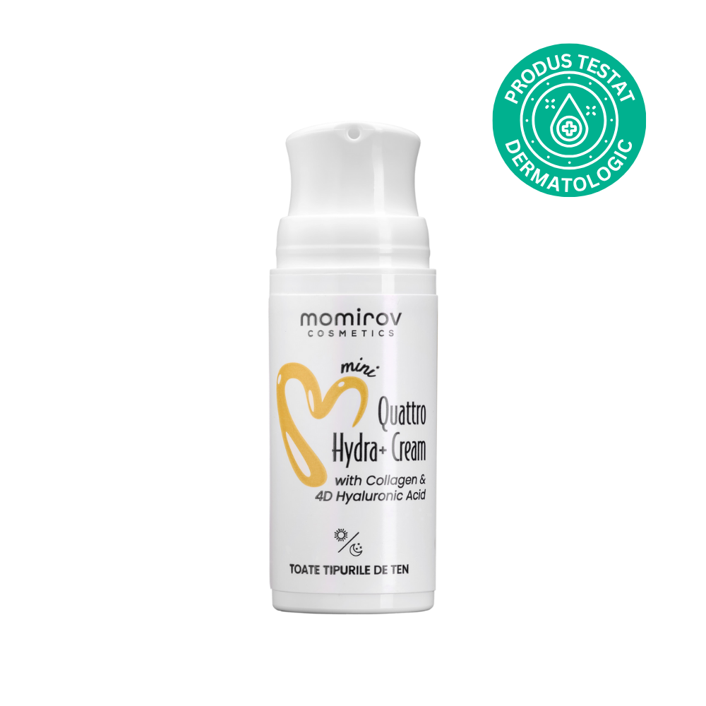 Mini Cremă Quattro Hydra+ cu colagen și 4 tipuri de acid hialuronic, 15 ml