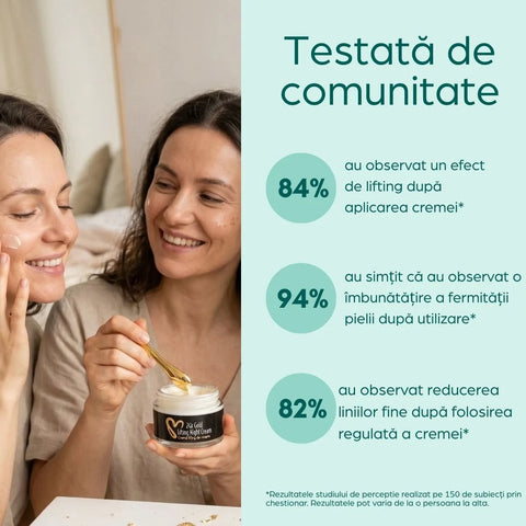 Cremă lifting de noapte 24K cu aur și 10% Tens-up, 50 ml