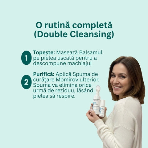 Kit demachiant cu spumă de curățare și balsam pentru topirea machiajului