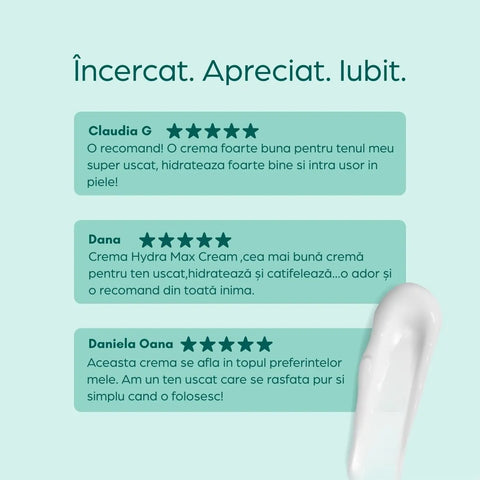 Cremă nutritivă Hydra Max cu Squalane și acid hialuronic pentru ten uscat, 50 ml