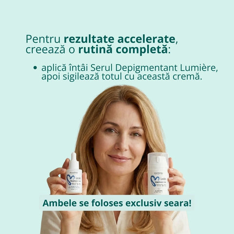 Cremă depigmentantă Lumière cu Melavoid și acid kojic pentru pete maronii, 50 ml