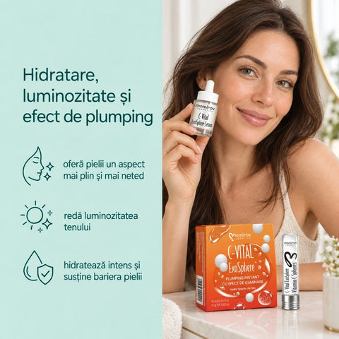 C-Vital ExoSphere - tratament 7 zile cu ser și sfere pentru plumping instant și iluminare, 15ml/0,1g