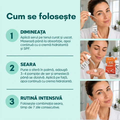 C-Vital ExoSphere - tratament 7 zile cu ser și sfere pentru plumping instant și iluminare, 15ml/0,1g