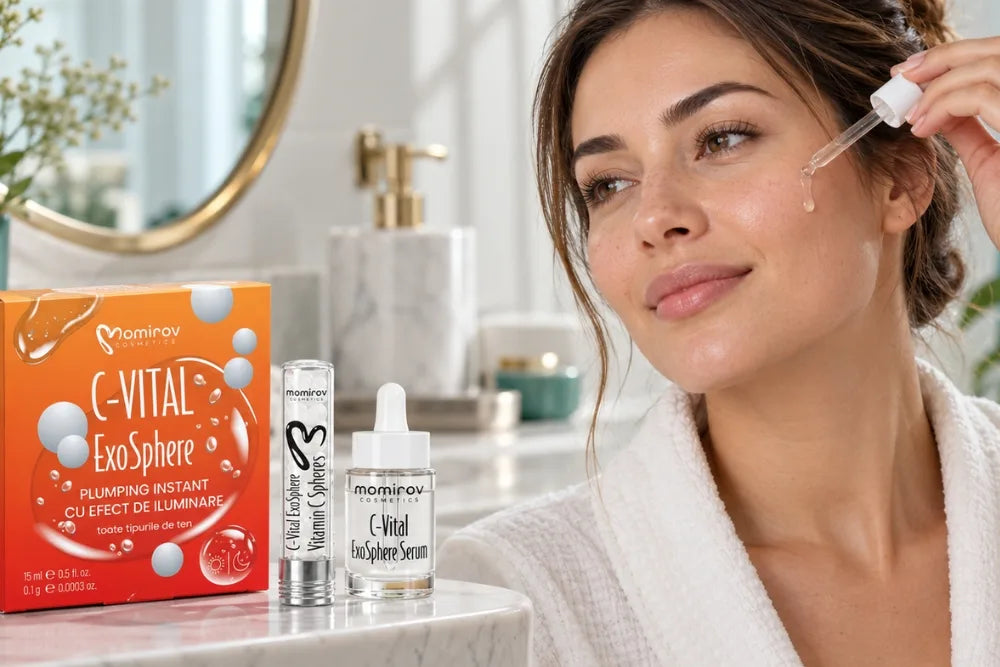 C-Vital ExoSphere - tratament 7 zile cu ser și sfere pentru plumping instant și iluminare, 15ml/0,1g