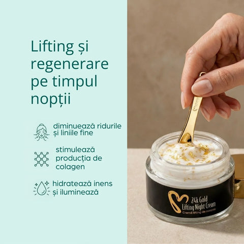 Cremă lifting de noapte 24K cu aur și 10% Tens-up, 50 ml