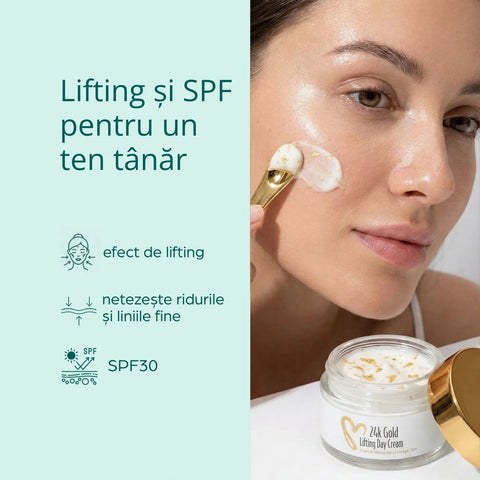 Cremă lifting de zi 24K cu aur și SPF 30, 50 ml