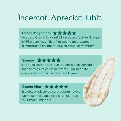 Cremă lifting de zi 24K cu aur și SPF 30, 50 ml