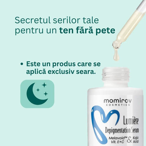 Serum depigmentant Lumière cu Melavoid și acid kojic pentru pete maronii, 30 ml
