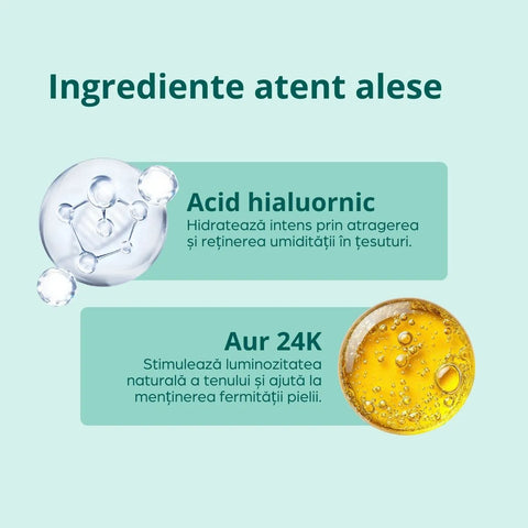 Serum cu aur 24K și acid hialuronic, 30 ml