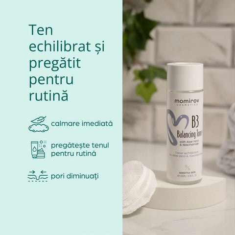 Toner echilibrant B3 cu aloe vera și niacinamidă, 200 ml