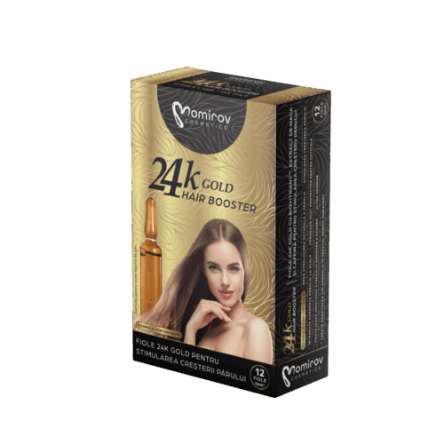 Fiole Hair Booster 24K Gold pentru stimularea creșterii părului - 12 fiole, 120 ml